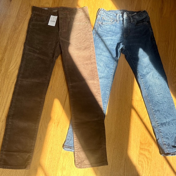 Little Boy's Crewcuts Brown Corduroy Pants and Old Navy Jeans Size 8